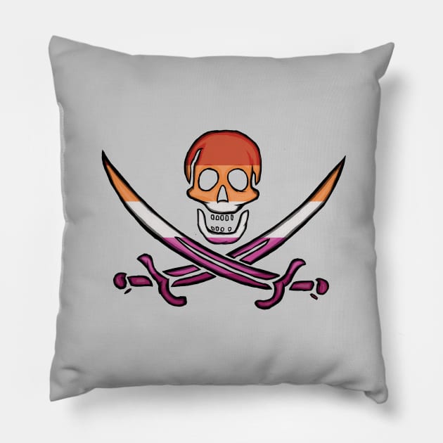 Lesbian Pirate Pride Pillow by BeSmartFightDirty