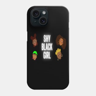 Shy Black Girl Vector Faces and Cartoon Girls with Bantu Knots Space Bun Beanie Hat Curls Phone Case