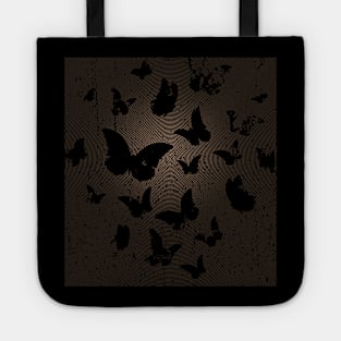 BUTTERFLY Red Gold, Retro Design, Ring Grid Tote