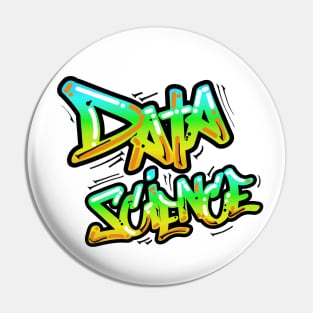 Data Science Graffiti Blue | Hip Hop Urban Street Art Spray Paint Black Pin