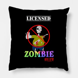 Funny Licensed Zombie Killer Halloween Pillow