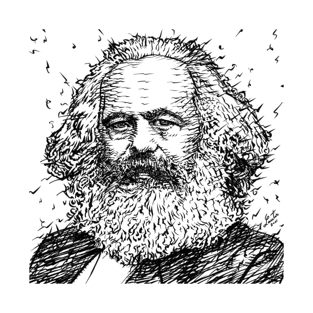 KARL MARX ink portrait by lautir