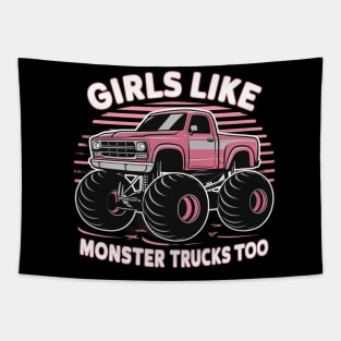 girls like monster trucks too Tapestry