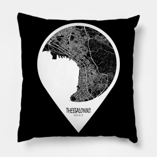 Thessaloniki, Greece City Map - Travel Pin Pillow