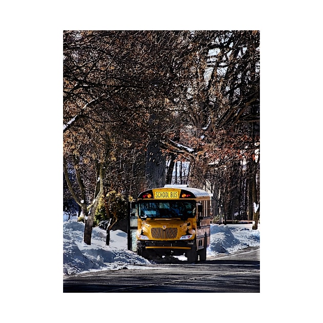 Parked School Bus in Winter by SusanSavad