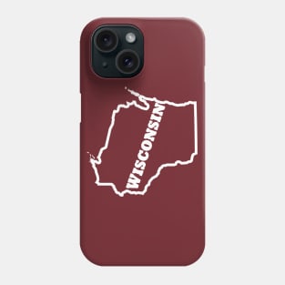 Wisconsin Outline Text Phone Case