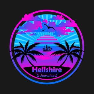 Hellshire Beach Jamaica, Palm Trees Sunset Summer T-Shirt