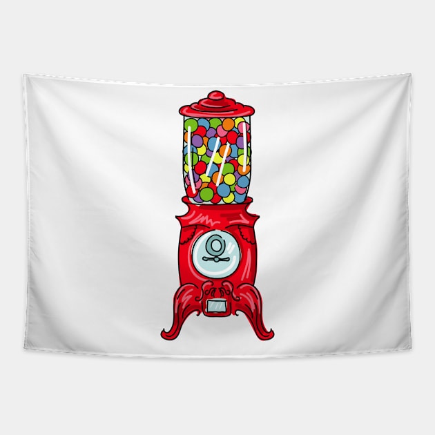 Retro Gumball Machine Tapestry by SWON Design