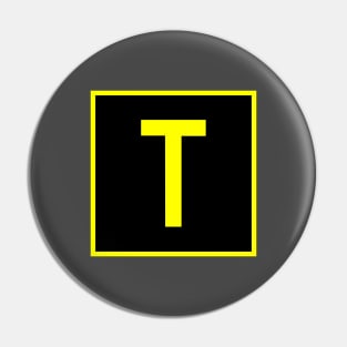 T - Tango - FAA taxiway sign, phonetic alphabet Pin