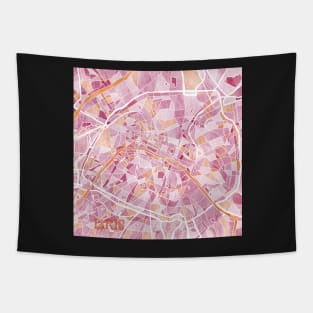 Paris Map in Pink & Orange Tapestry