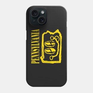 Pennsylvania Grunge Smiling Face Black Background Phone Case