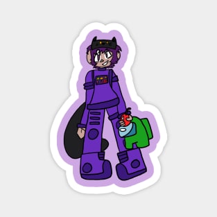 purple kid astronaut Magnet