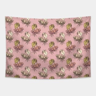 Fuchsia Flowers Pastel Colors Tapestry