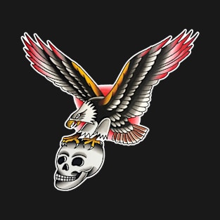 Chest Eagle and Skull Tattoo Design T-Shirt