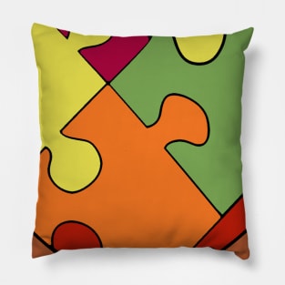 Autumn Shades Jigsaw Heart Pillow