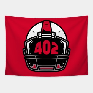 Retro Football Helmet 402 Area Code Lincoln Nebraska Football Tapestry