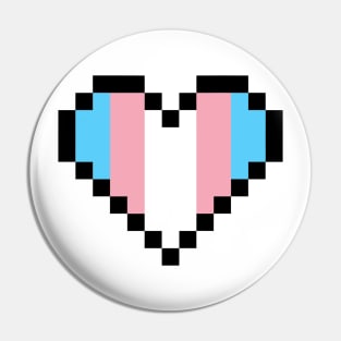 Transgender Pride Pixel Art Heart Pin