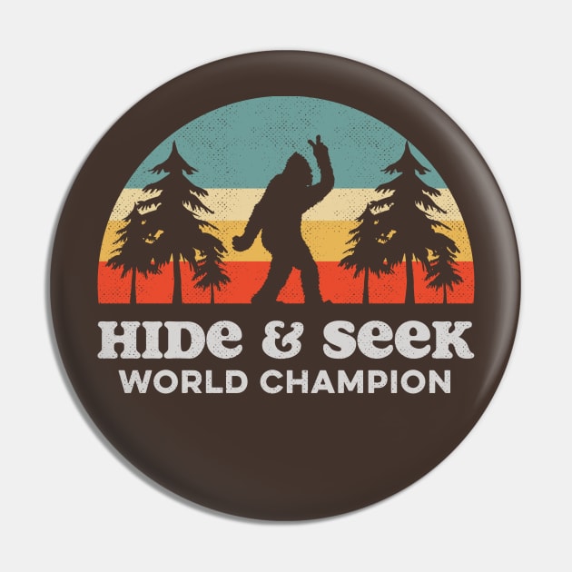 Retro Bigfoot Hide & Seek World Champion Pin by Tingsy