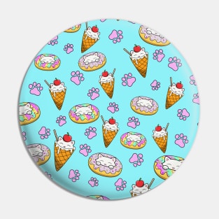 Cat eating donut pattern Pin