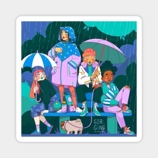 Girl Gang Rain Magnet