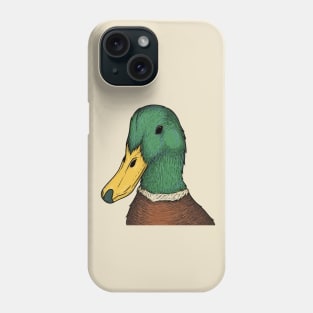 Mallard duck illustration Phone Case