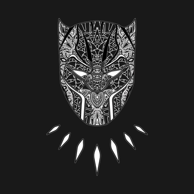 Black Panther Mandala Tribal Mask by Bevatron