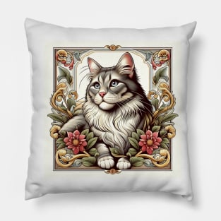 cat portrait t-shirt Pillow