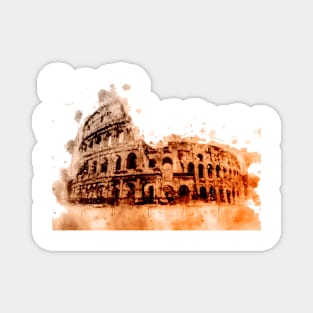 Rome Colosseum watercolor painting Magnet