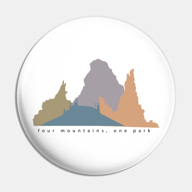 Four Mountains, One Park Pin by Origami Sticker Co.