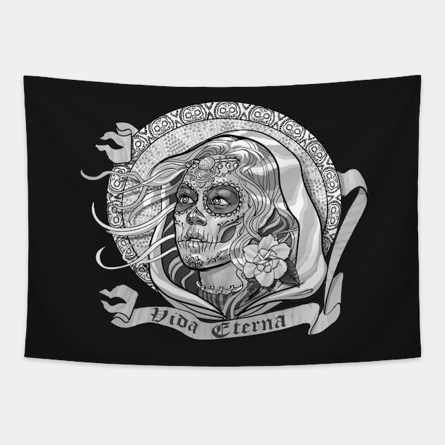 Day of the Dead Catrina Tapestry by AyotaIllustration
