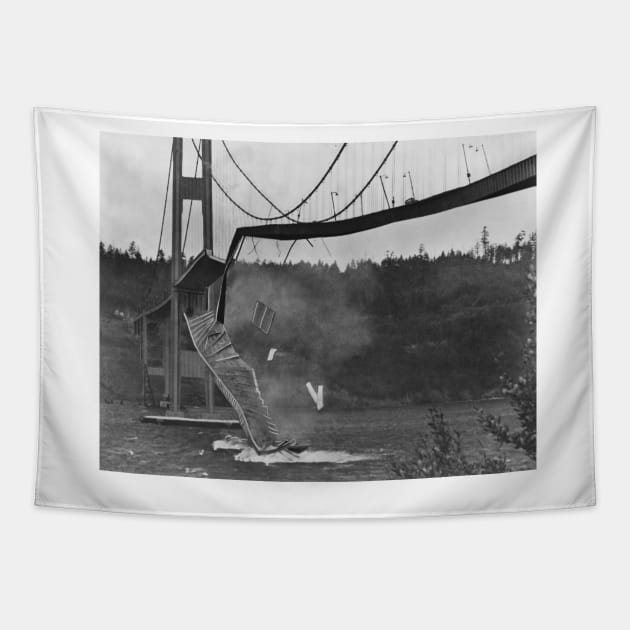 Tacoma Narrows Bridge collapse, 1940 (C018/0920) Tapestry by SciencePhoto