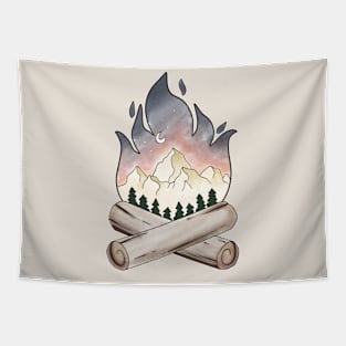 Sunset Camping Adventure Tapestry