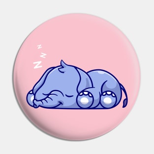 Cute Elephant Sleeping Cartoon Pin