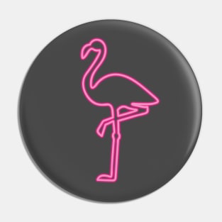 80's Gift 80s Retro Neon Sign Pink Flamingo Pin
