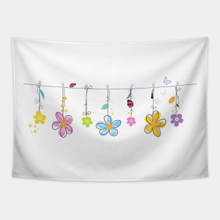 Hanging spring time daisies with lady bird Tapestry