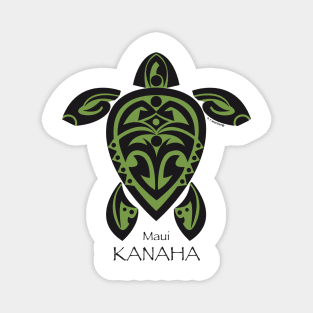 Green & black Tribal Turtle Tattoo / Kanaha, Maui Magnet