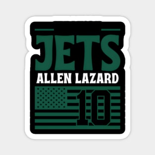 New York Jets Lazard 10 American Flag Football Magnet