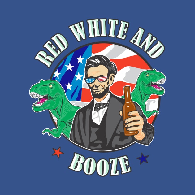 Patriotic Abe Lincoln Red White and Booze by FreckleFaceDoodles