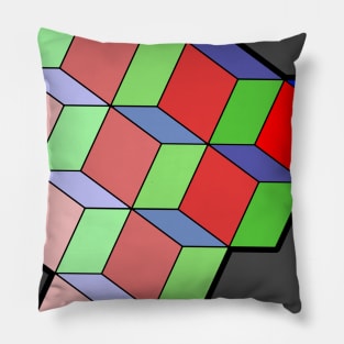 Red Green and Blue Shades Tessellation Pillow