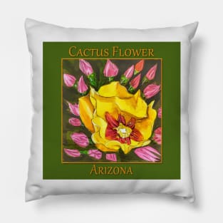 Yellow cactus flower from the state of Arizona Pillow