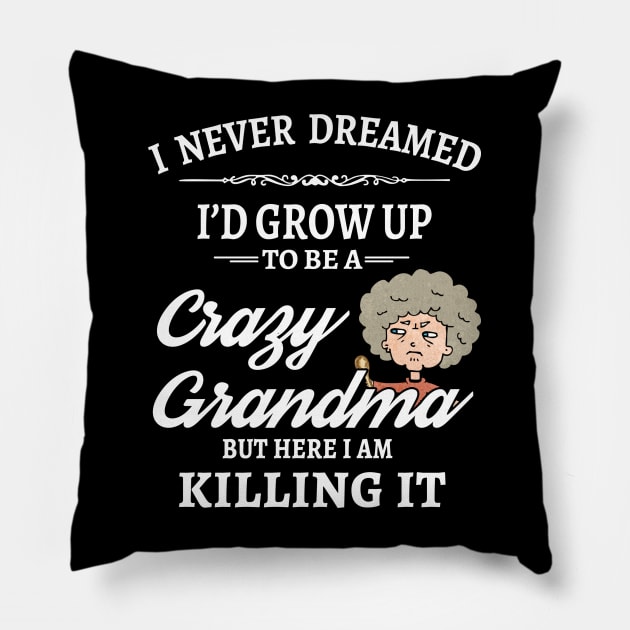 Crazy Grandma! Pillow by Pupky