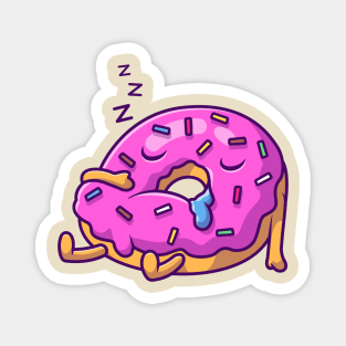 Cute Doughnut Sleeping Cartoon Magnet