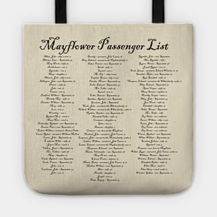 Mayflower Passenger List Tote