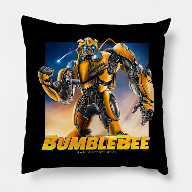 Bumblebeeart Pillow by SAN ART STUDIO 