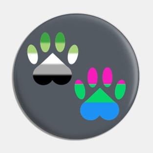 Aro Polysexual Pride Paws Pin