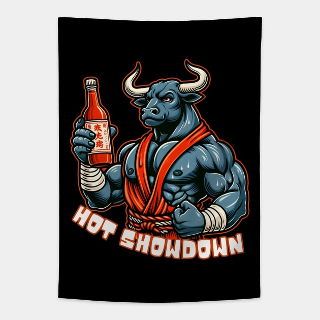 Hot sauce bodybuilder Tapestry by Japanese Fever