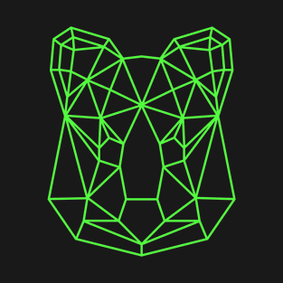 Green Geometric Quokka Line Art T-Shirt