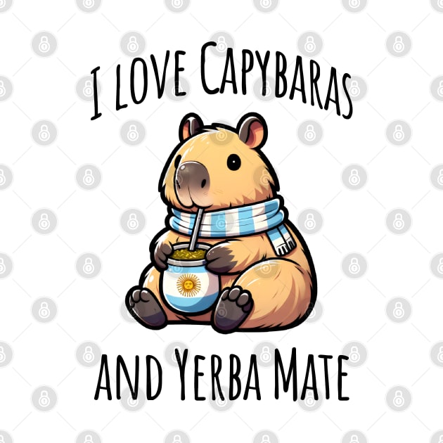 Cute Capybara drinking Argentinian Yerba Mate tea by Luxinda