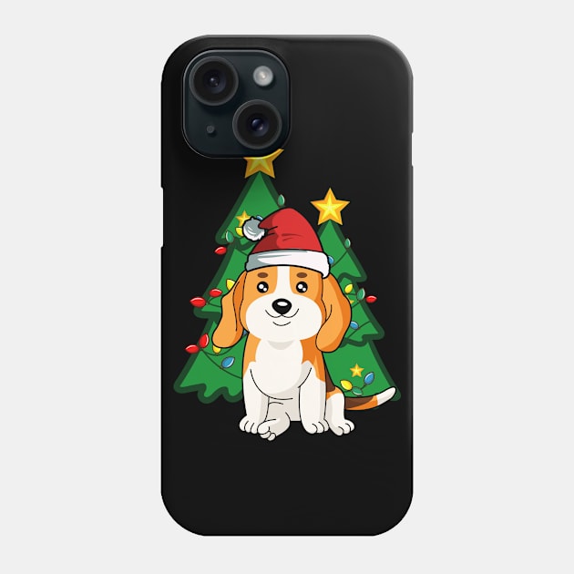 Cute Beagle Dog Christmas Holiday Santa Xmas Tree Winter Gift Phone Case by TheBeardComic