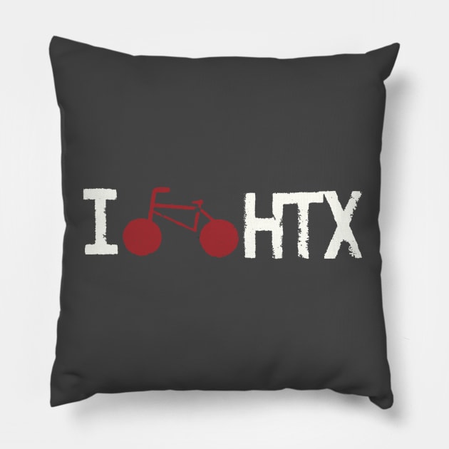 I Bike HTX Pillow by adaminer